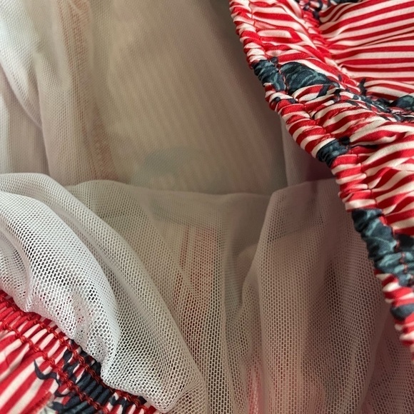 Rainforest Navy Blue Lobster and Red Striped Swim Trunks Size Medium - Picture 5 of 8